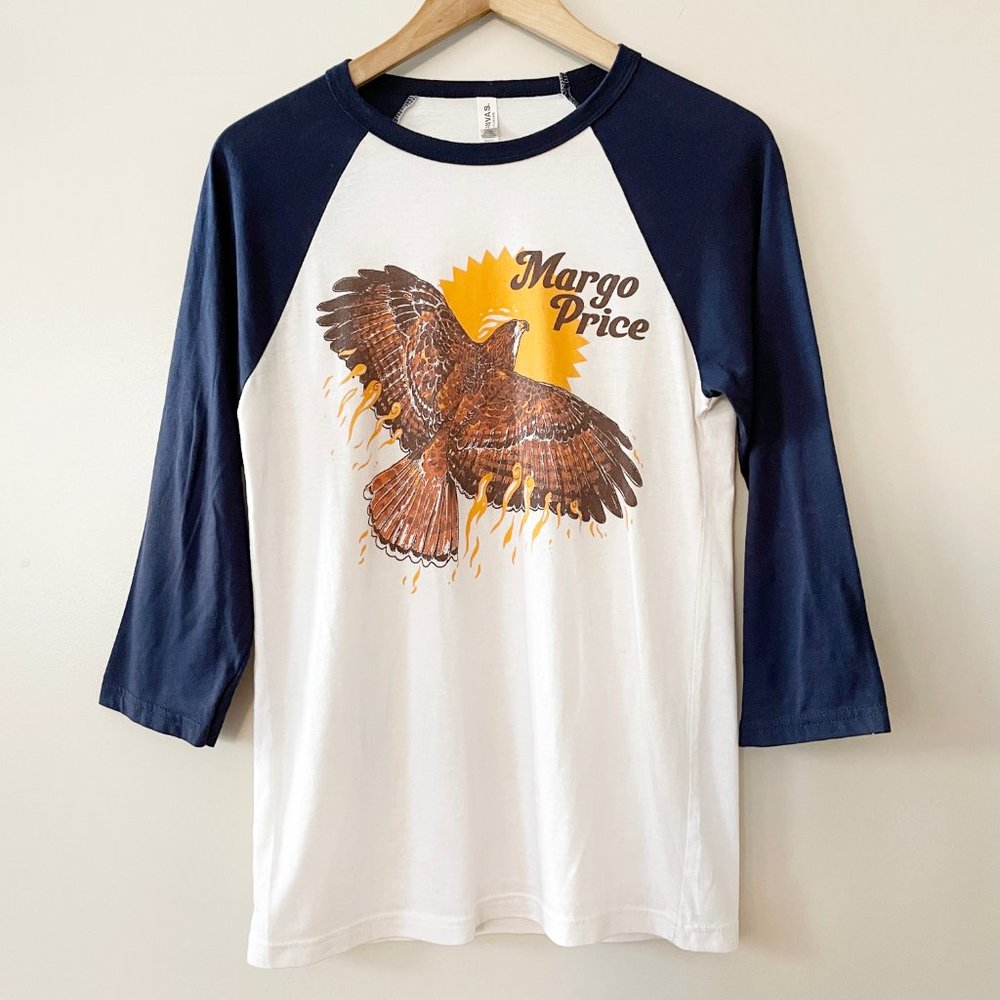 Margo Price Hawk Graphic Raglan Baseball Tee Small